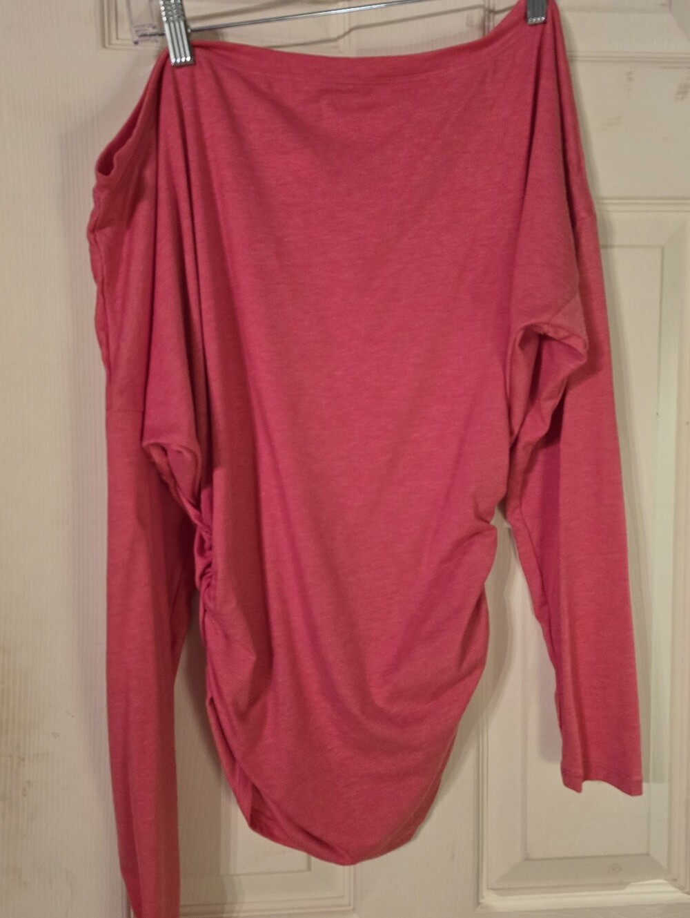 HALARA Off-Shoulder Long Sleeve Top in Hot Pink